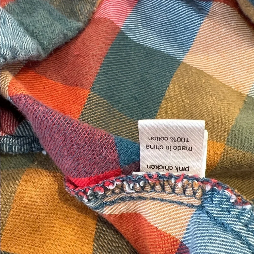 Pink Chicken autumn Plaid Dress 3T flannel cozy